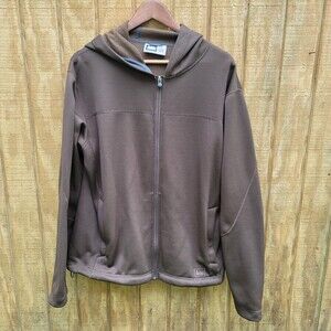 REI Full Zip Hooded Jacket Brown Mens L